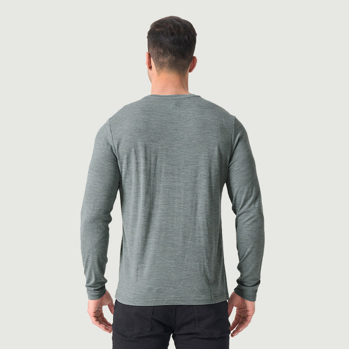 Basisschicht aus 100 % Merinowolle für Herren, Schwarz – MT03 