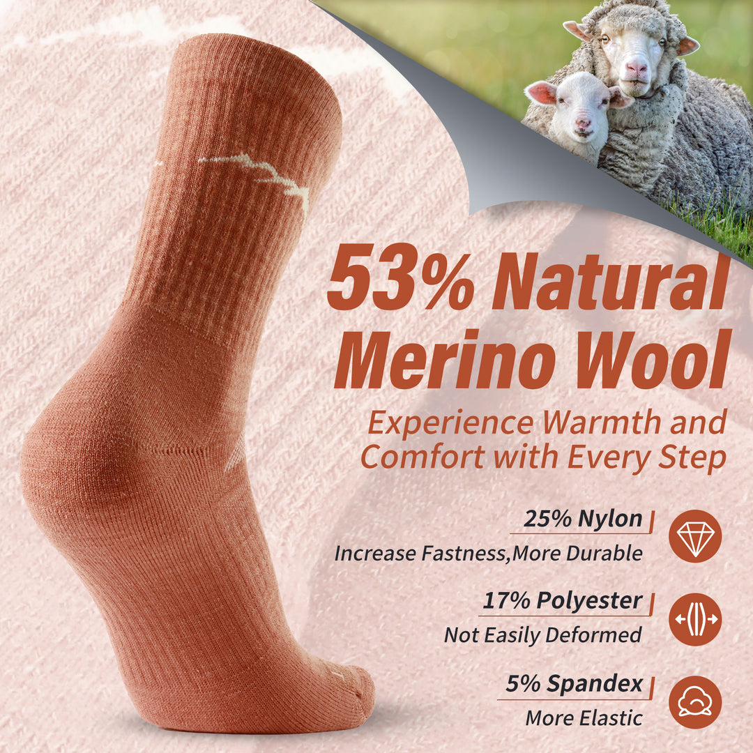 4 pares de calcetines de lana merino orgánica para mujer Naranja - MT17 