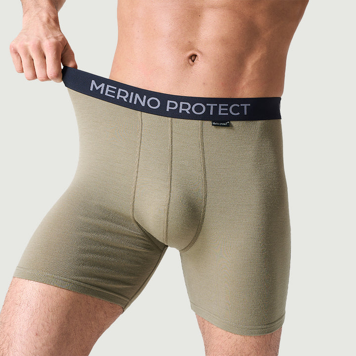 Herren-Boxershorts aus 100 % Merinowolle, Schwarz – MT15