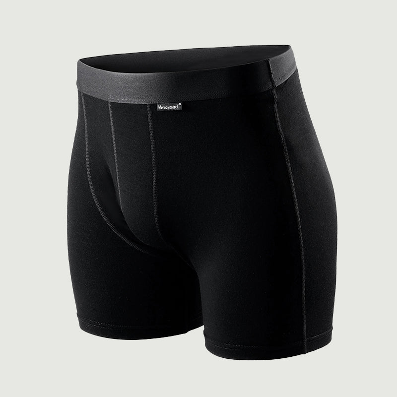 Herren-Boxershorts aus 100 % Merinowolle, Schwarz – MT15