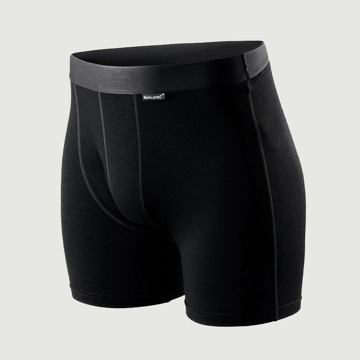 Herren-Boxershorts aus 100 % Merinowolle, Schwarz – MT15