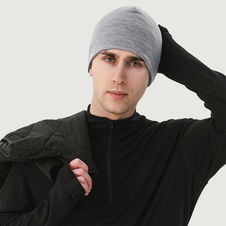 Gorro unisex 100% lana merino Gris Jaspeado - MT14 