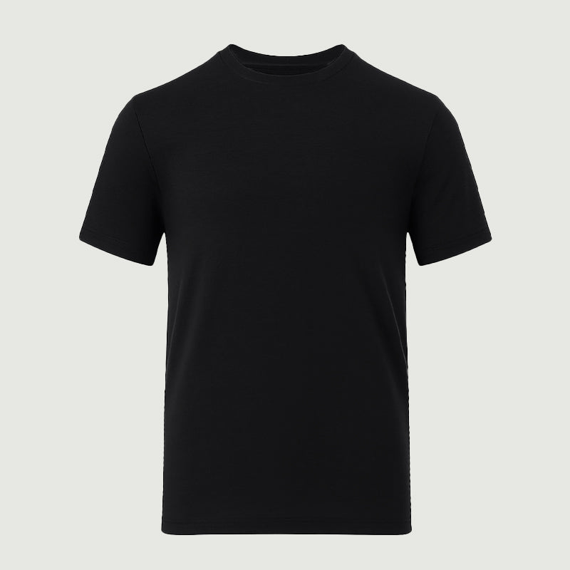Camiseta Hombre 100% Lana Merino Negra - MT01 