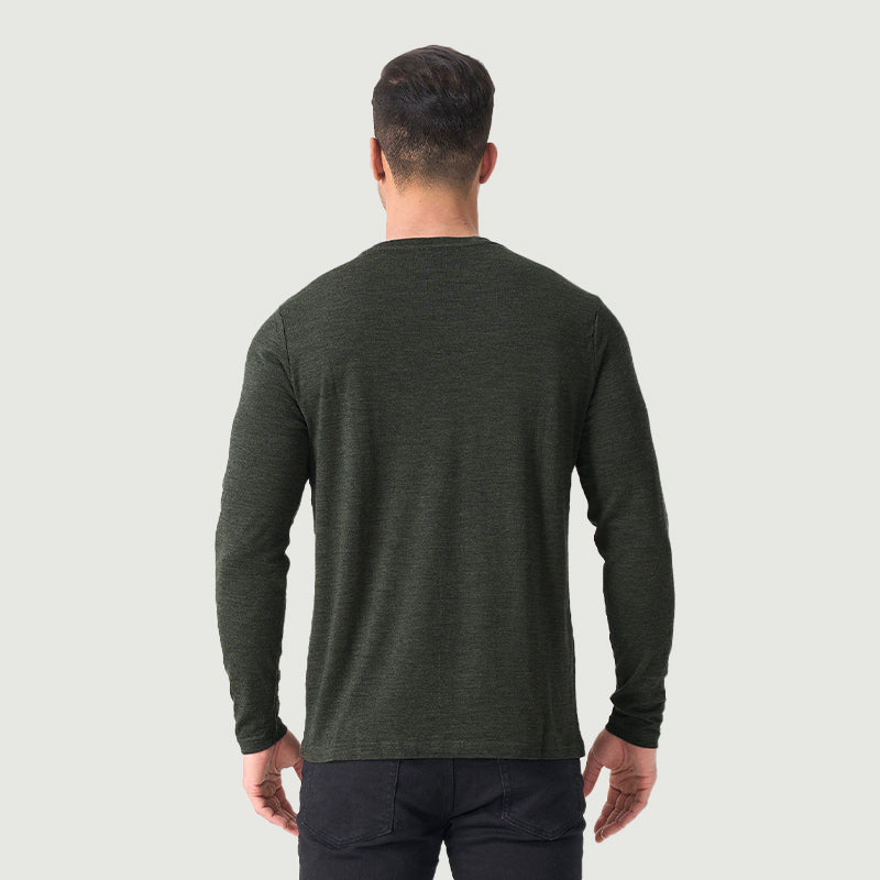 Basisschicht aus 100 % Merinowolle für Herren, Schwarz – MT03 