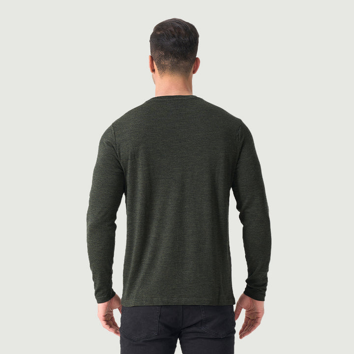 Basisschicht aus 100 % Merinowolle für Herren, Schwarz – MT03 
