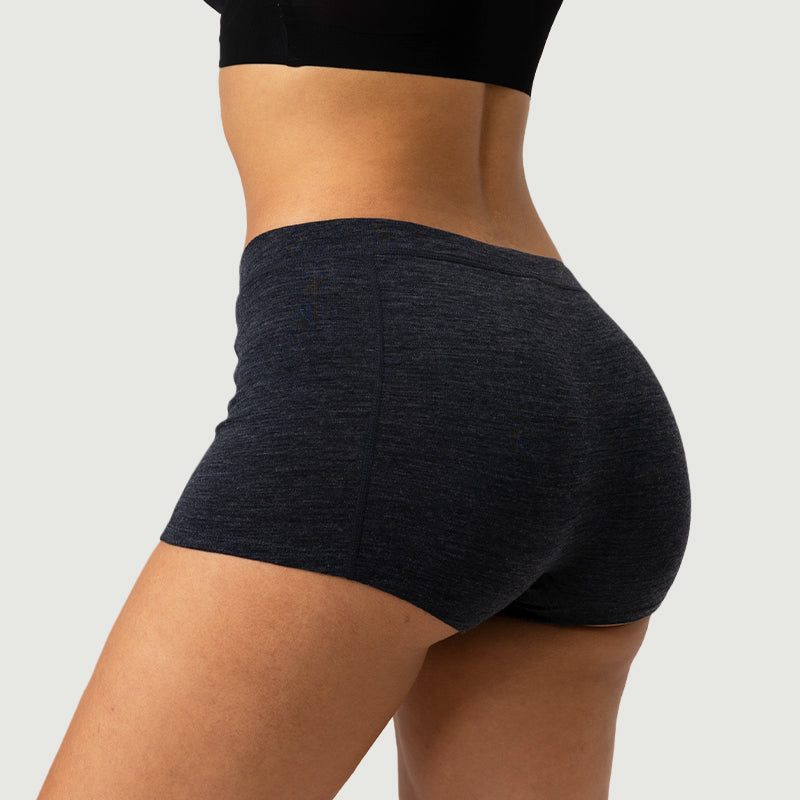Herren-Boxershorts aus 100 % Merinowolle, Schwarz – MT15