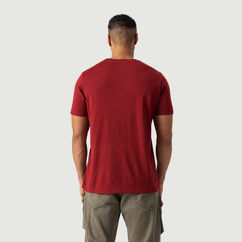 T-Shirt für Herren, 100 % Merinowolle, Schwarz