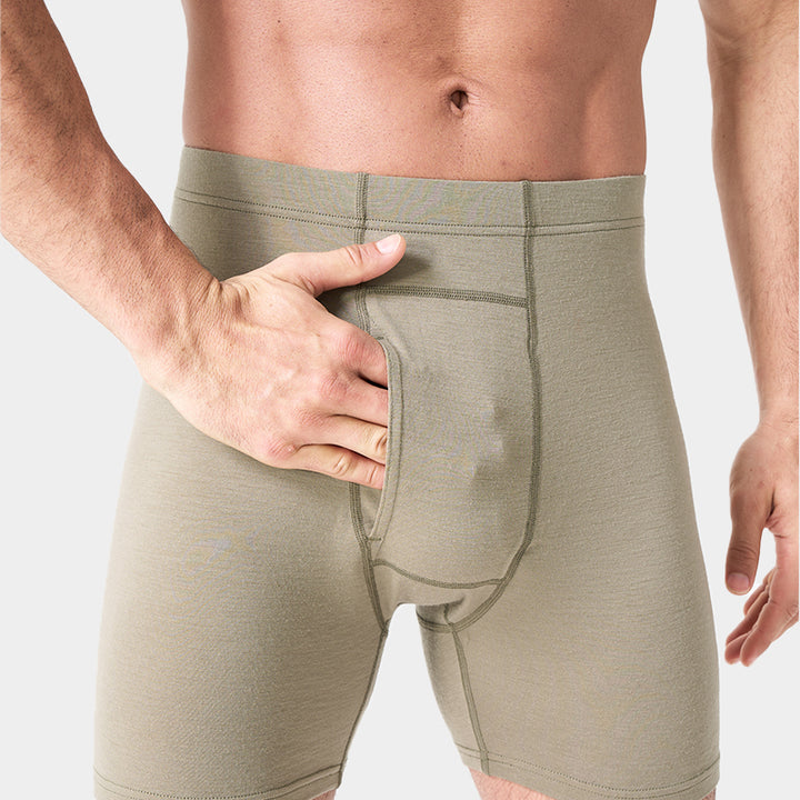 Herren-Boxershorts aus 100 % Merinowolle, Schwarz – MT15