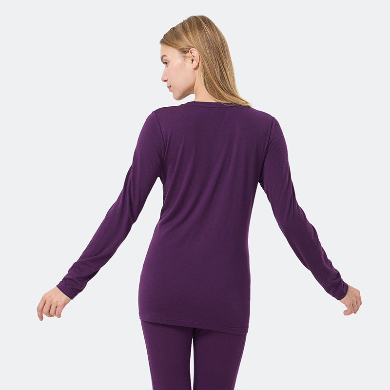 Camiseta Mujer 100% Lana Merino Manga Larga Negro - MT04