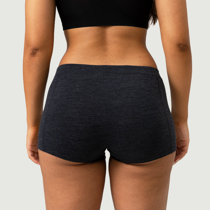 Herren-Boxershorts aus 100 % Merinowolle, Schwarz – MT15