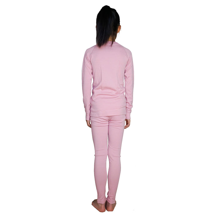 Kids Merino Wool 250g Base Layers Set Pink