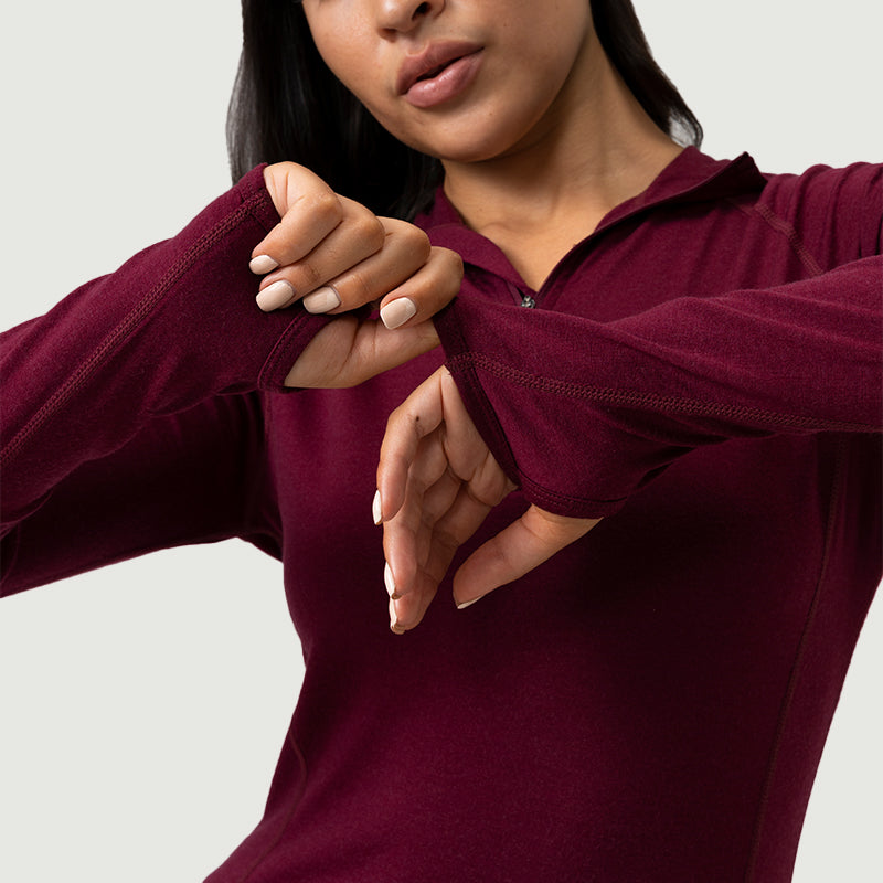 Women’s Merino 200g Long Sleeve Half Zip Hoodie