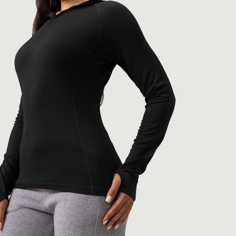 Women’s Merino 200g Long Sleeve Half Zip Hoodie