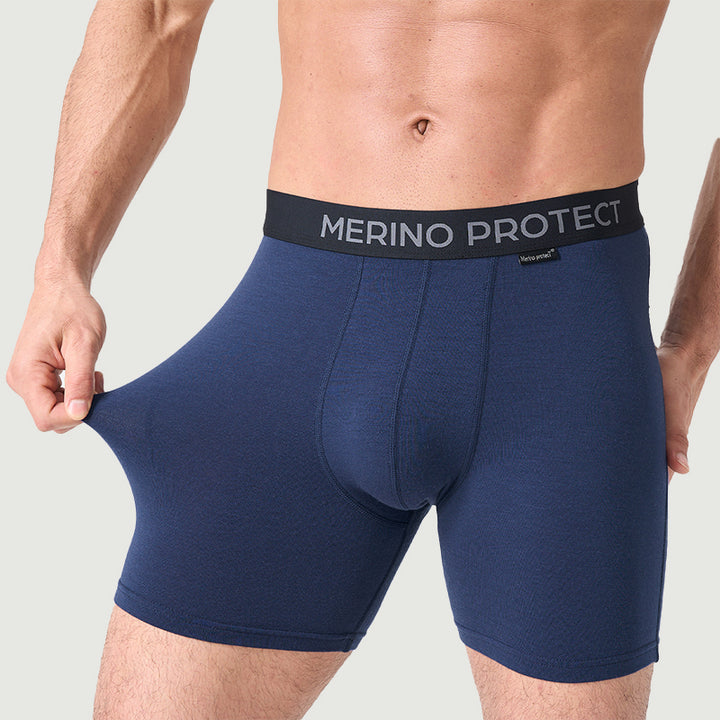 Herren-Boxershorts aus 100 % Merinowolle, Schwarz – MT15
