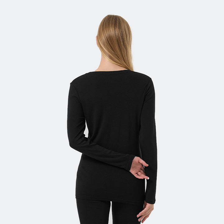 Basisschicht aus 100 % Merinowolle für Herren, Schwarz – MT03 