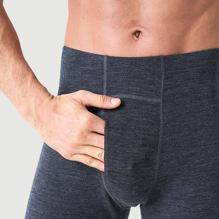Calzoncillos Boxer Ropa Interior 100% Lana Merino para Hombre Negro - MT15