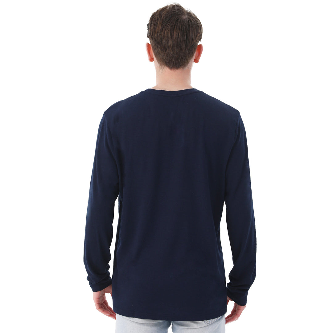 Camiseta interior 100% lana merina para hombre, color azul marino - MT03 