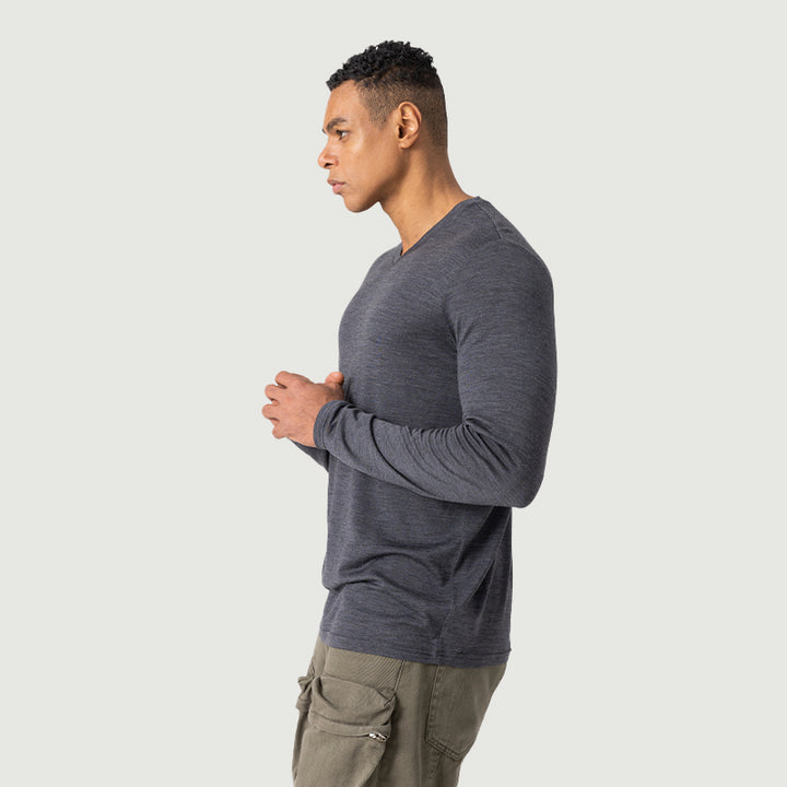 Men's  Merino 170g V-Neck Long Sleeve Top