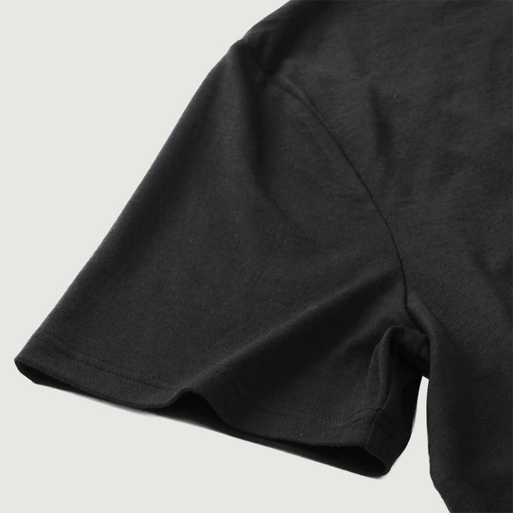 Camiseta Hombre 100% Lana Merino Negra - MT01 