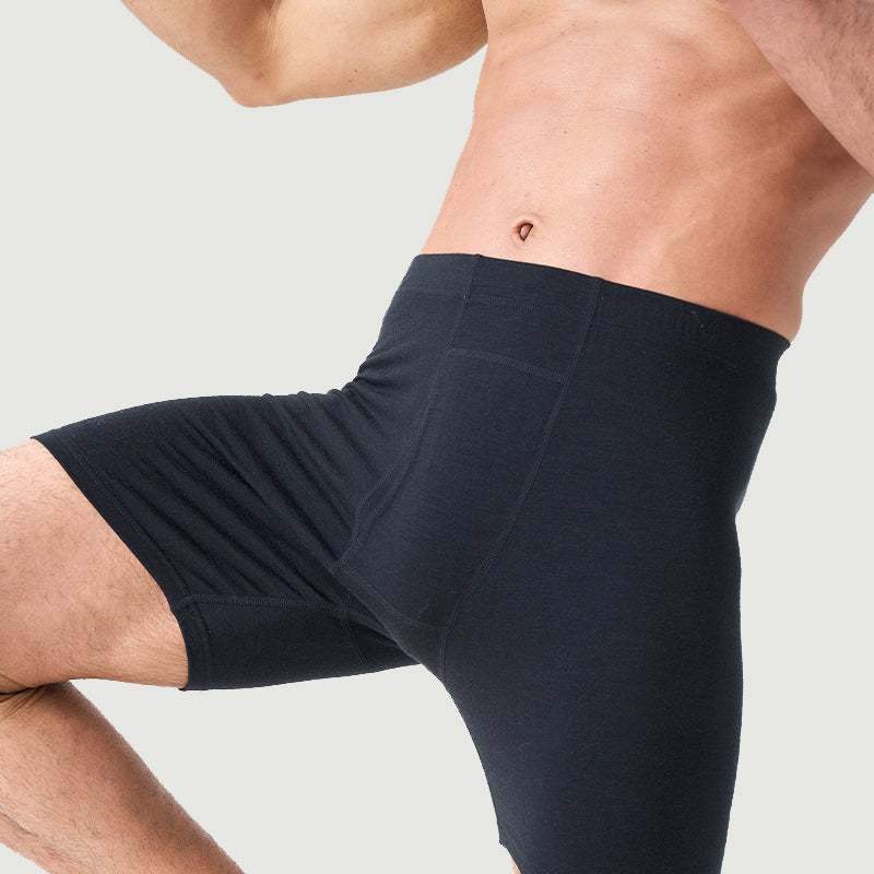 Calzoncillos Boxer Ropa Interior 100% Lana Merino para Hombre Negro - MT15
