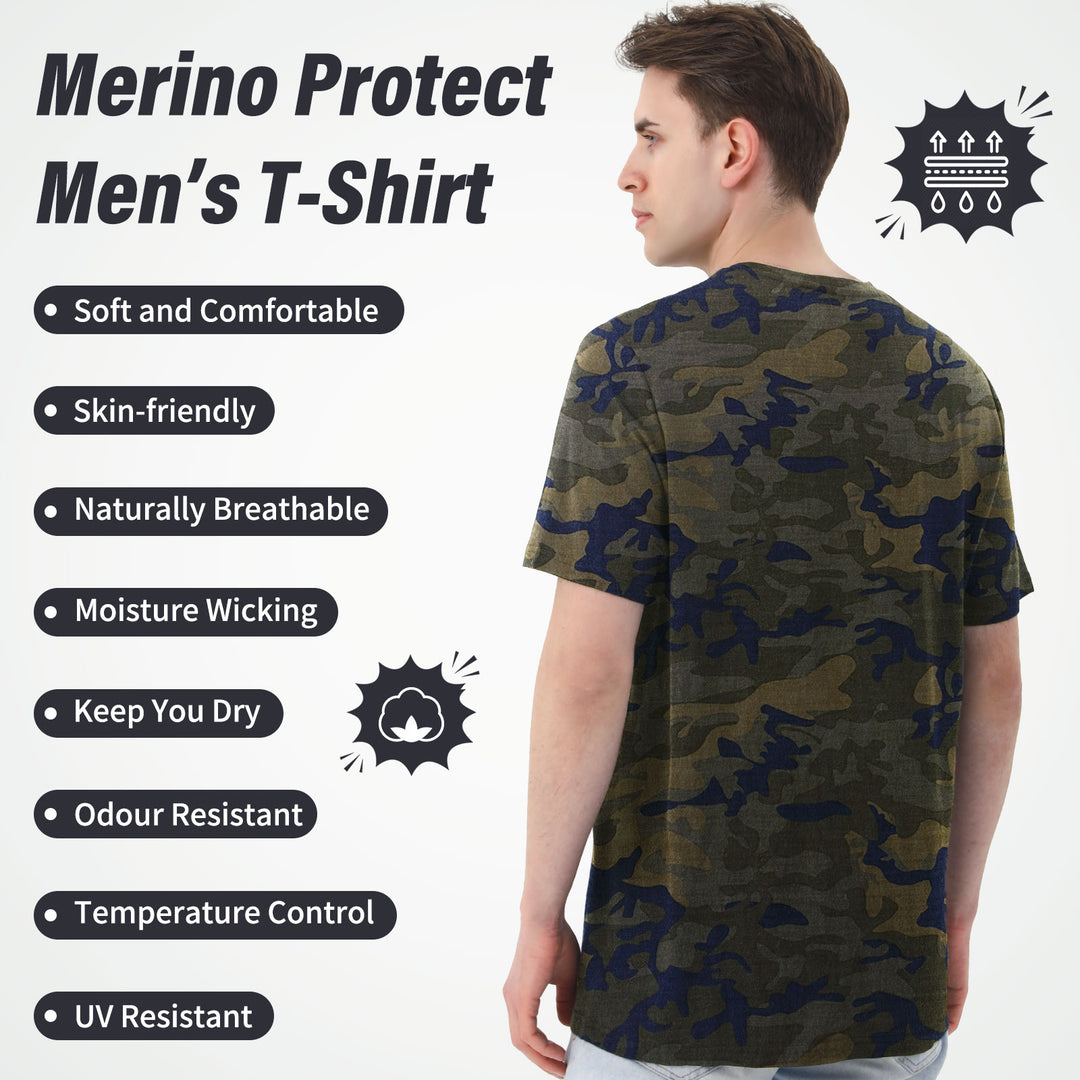 Men's Merino 170g Classic Short Sleeve T-Shirt Camo