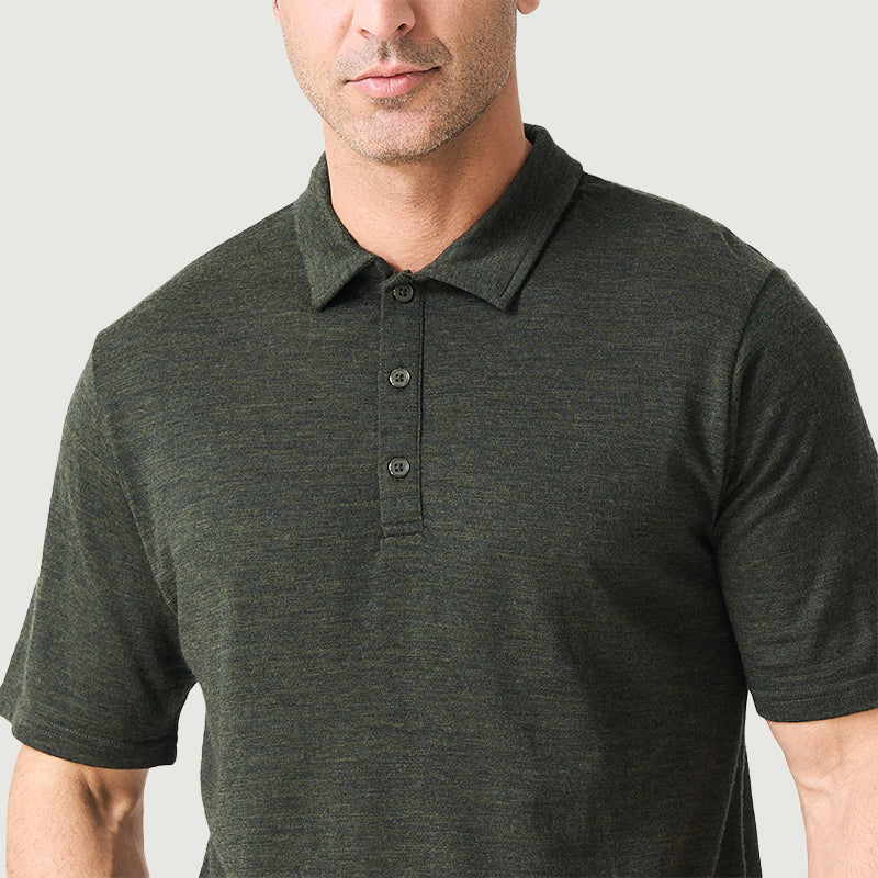 Poloshirts für Herren aus 100 % Merinowolle, Schwarz – MT24 