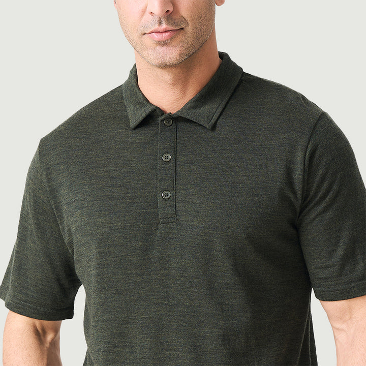 Poloshirts für Herren aus 100 % Merinowolle, Schwarz – MT24 