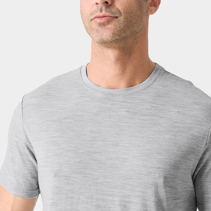 T-Shirt für Herren, 100 % Merinowolle, Schwarz – MT01 