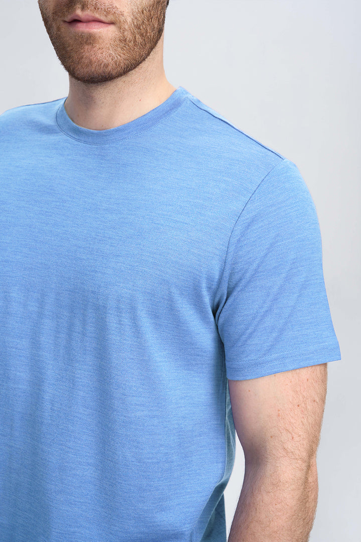Camiseta de Lana Merino 150g con Cuello Redondo para Hombre