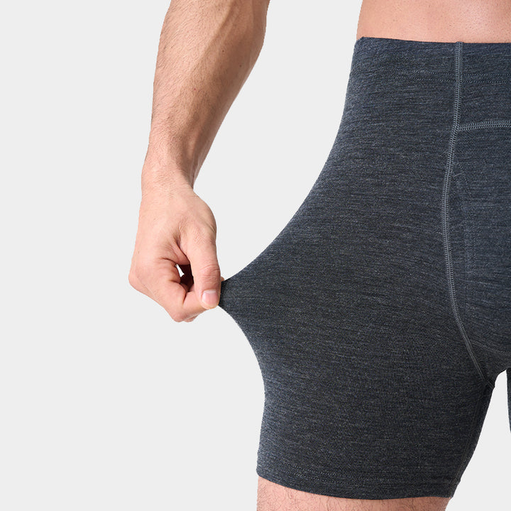 Herren-Boxershorts aus 100 % Merinowolle, Schwarz – MT15