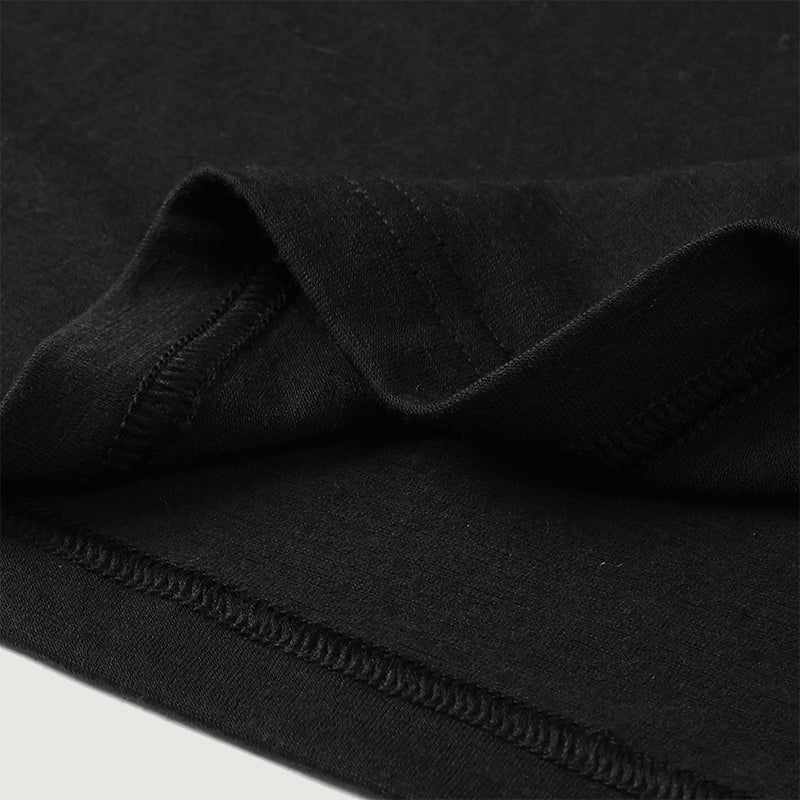 Camiseta Hombre 100% Lana Merino Negra - MT01 