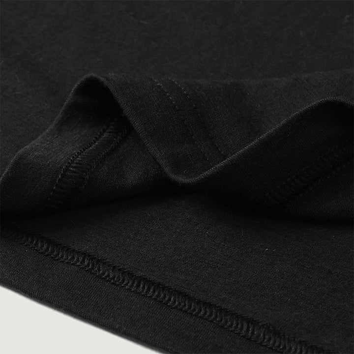 Camiseta Hombre 100% Lana Merino Negra - MT01 