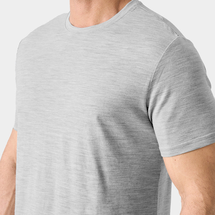 T-Shirt für Herren, 100 % Merinowolle, Schwarz – MT01 