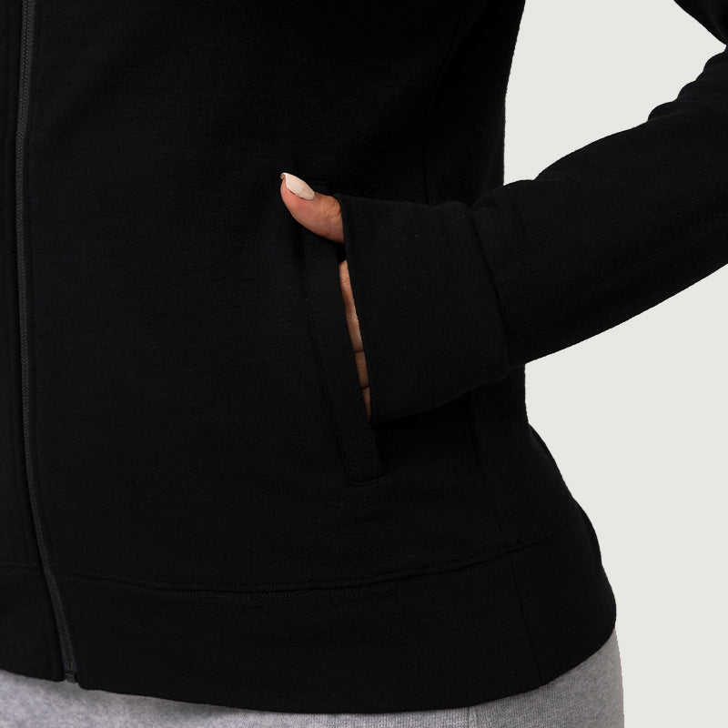 Women’s Merino 220g Long Sleeve Full Zip Hoodie