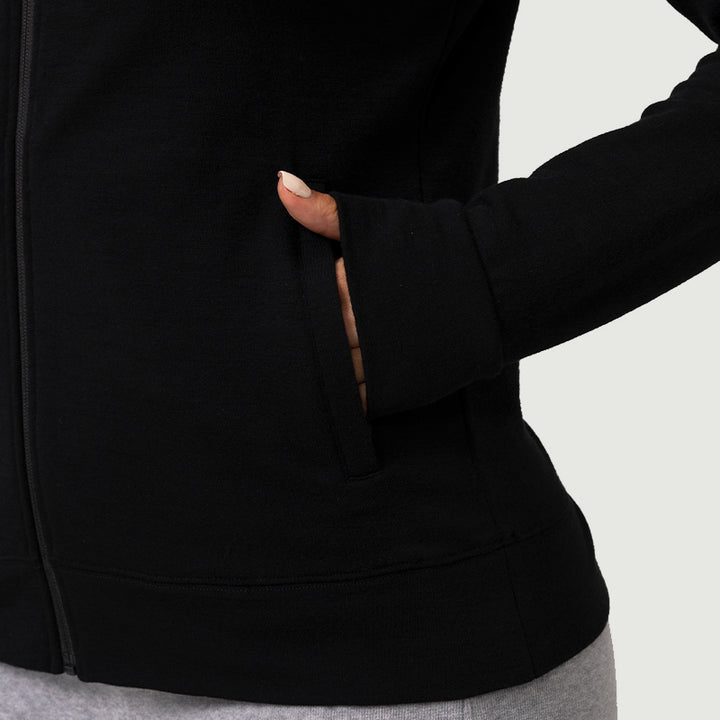 Women’s Merino 220g Long Sleeve Full Zip Hoodie
