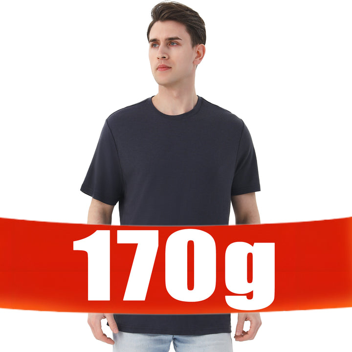 Camiseta 100% Lana Merino para Hombre Charcoal- MT01 