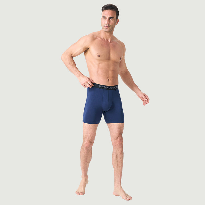 Herren-Boxershorts aus 100 % Merinowolle, Schwarz – MT15