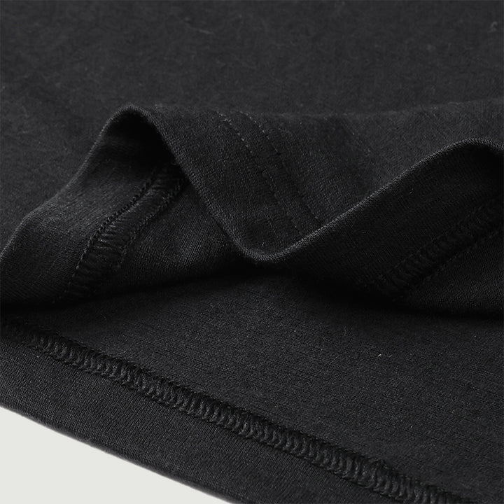 Camiseta Hombre 100% Lana Merino Negra - MT01 