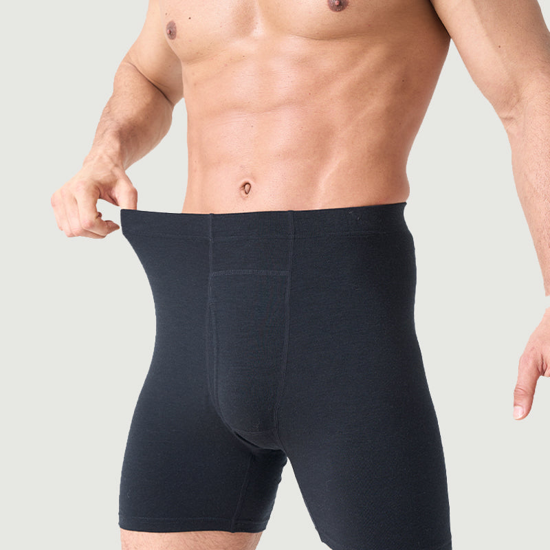Calzoncillos Boxer Ropa Interior 100% Lana Merino para Hombre Negro - MT15