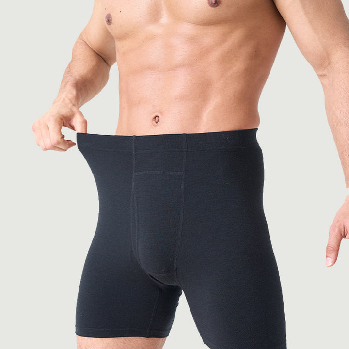 Calzoncillos Boxer Ropa Interior 100% Lana Merino para Hombre Negro - MT15