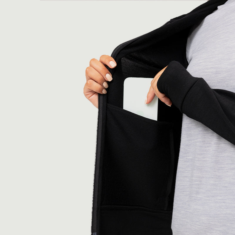 Women’s Merino 220g Long Sleeve Full Zip Hoodie