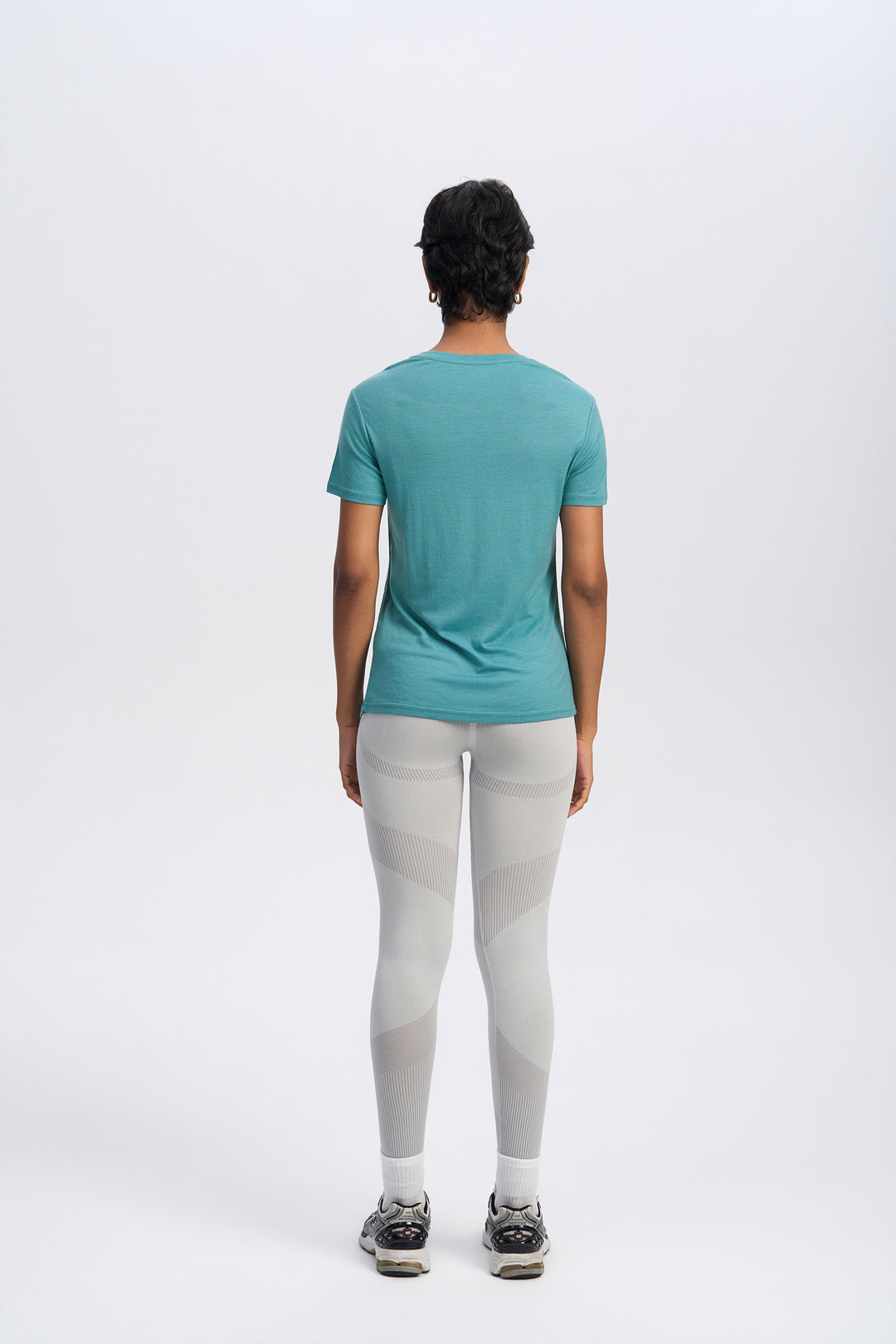 Camiseta de lana merino 170g para mujer de cuello redondo
