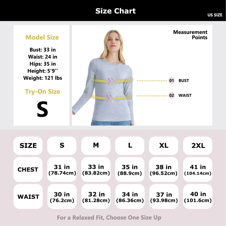 Women's Merino 170g Classic All-Season Base Layer Crew Grey Heather