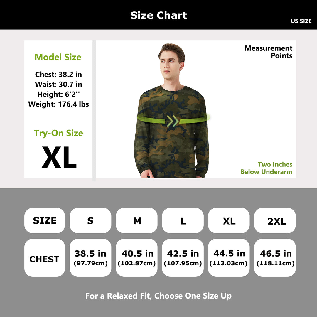 Men's Merino 170g Classic All-Season Base Layer Crew Camo