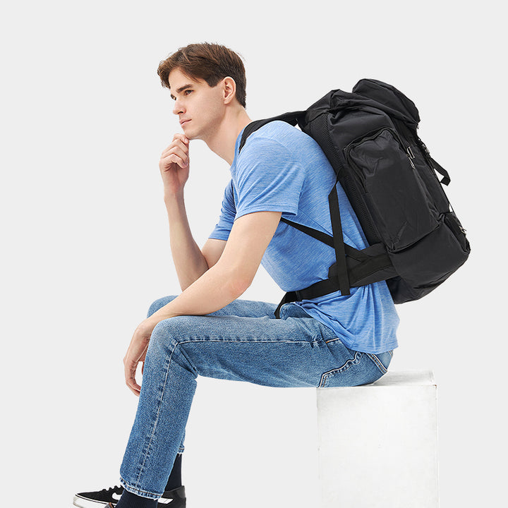 Model wearing short sleeve crew t-shirt crafted from lightweight merino wool, offering odor resistance, effective moisture control, and all-day comfort.
