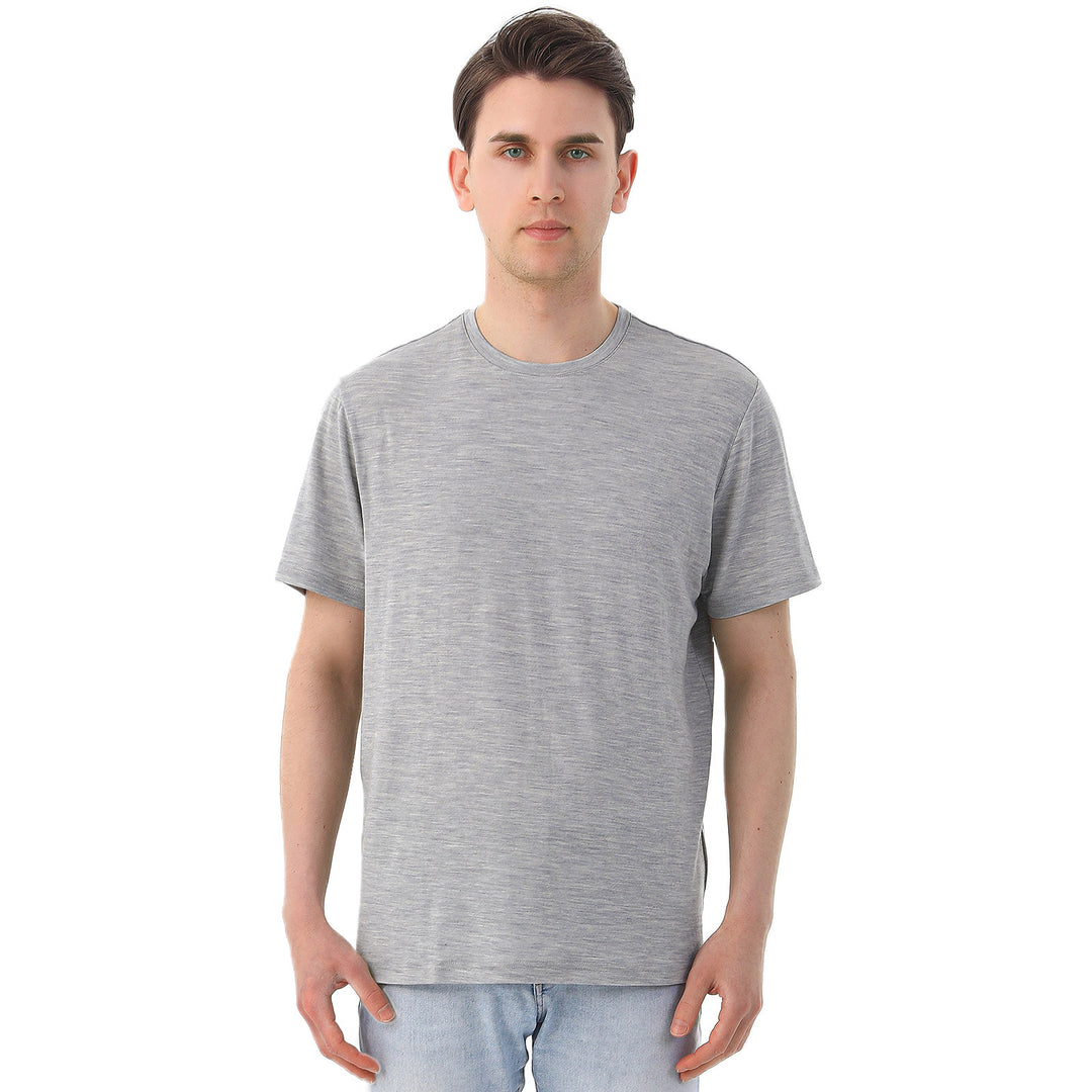 Men's 100% Merino Wool T-Shirt Light Gray- MT01