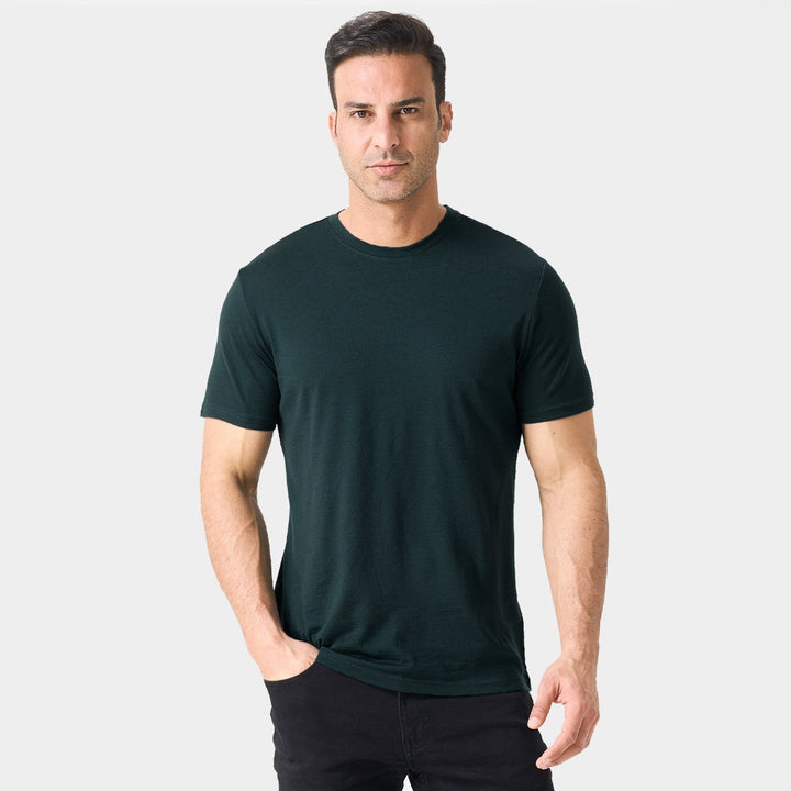 Midweight 100% Merino wool tee designed for year-round outdoor adventures, offering natural moisture-wicking, odor resistance, and breathable comfort.