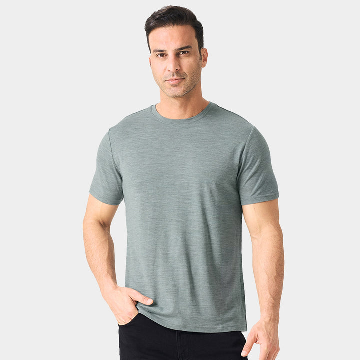 Midweight 100% Merino wool tee designed for year-round outdoor adventures, offering natural moisture-wicking, odor resistance, and breathable comfort.