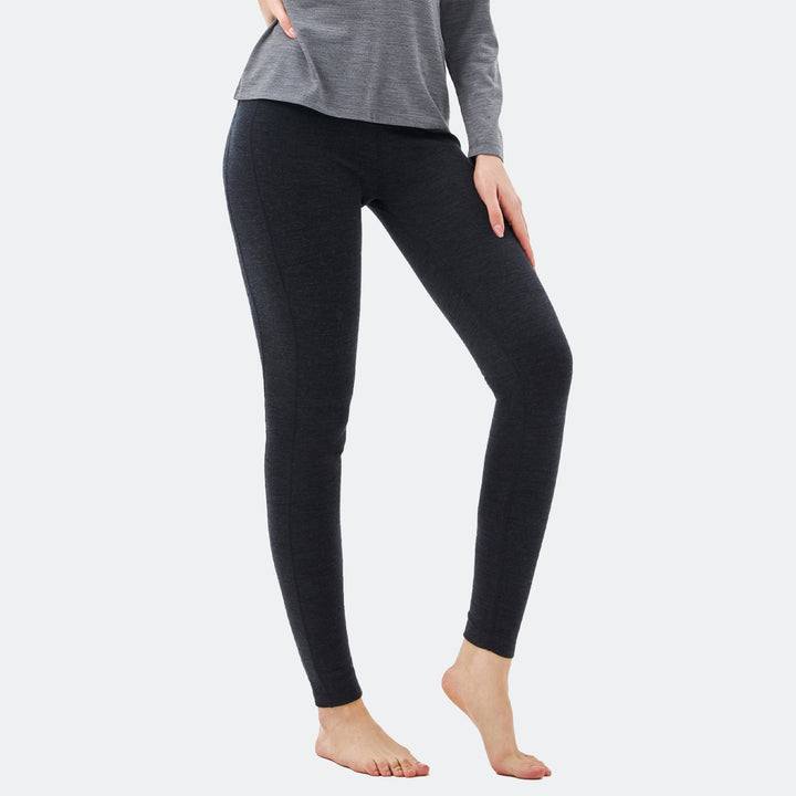 Midweight merino wool leggings that wick moisture, keep you dry, and maintain comfort during long outdoor adventures
