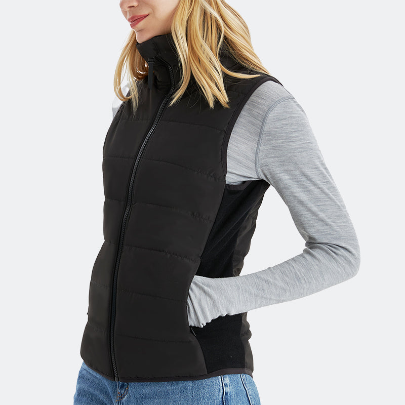 Merino wool vest that keeps your core warm and dry, ideal for layering during hiking, travel, outdoor sports, or daily wear in cool or fluctuating weather
